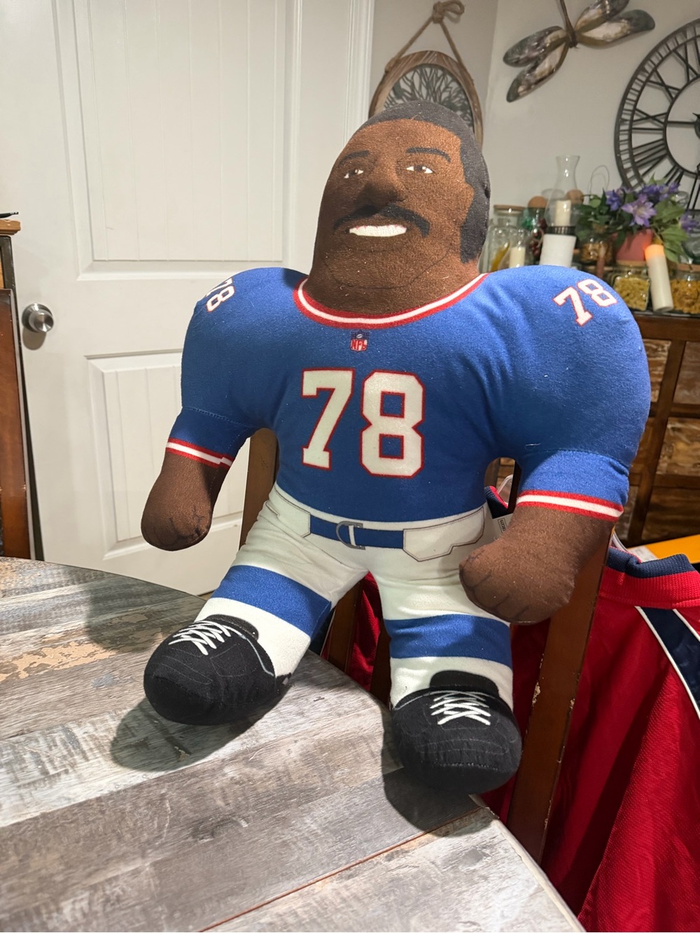 Greats Buffalo Bills Bruce Smith plush in Blue, White, Brown